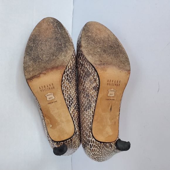 Stuart Weitzman Patent Pump Snake Print Neutral Size 6 - Picture 14 of 16